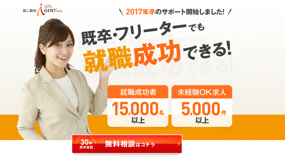 既卒の就職支援、第二新卒エージェントneo